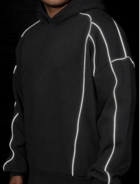 Bluza Staff dark gray oversize reflective fleece