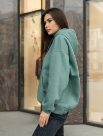 Damska bluza z kapturem Staff green basic oversize fleece