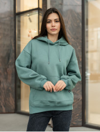 Damska bluza z kapturem Staff green basic oversize fleece