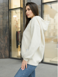 Damska bluza z kapturem Staff milk basic oversize fleece