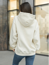 Damska bluza z kapturem Staff milk basic oversize fleece