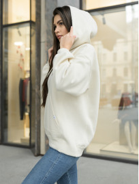Damska bluza z kapturem Staff milk basic oversize fleece