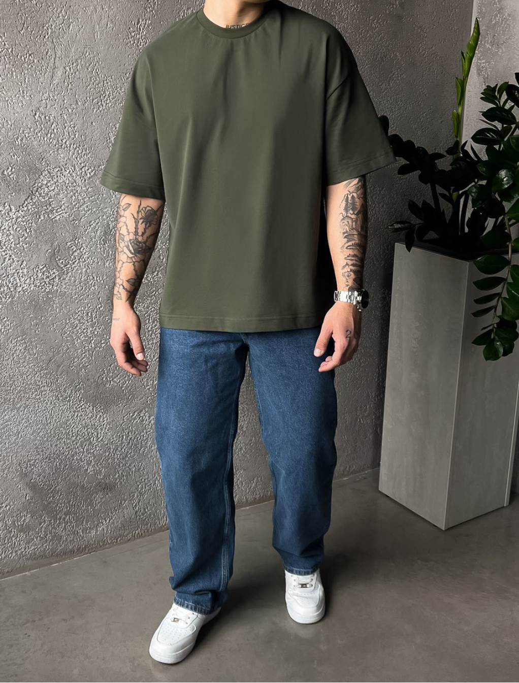 Koszulka Staff khaki basic oversize