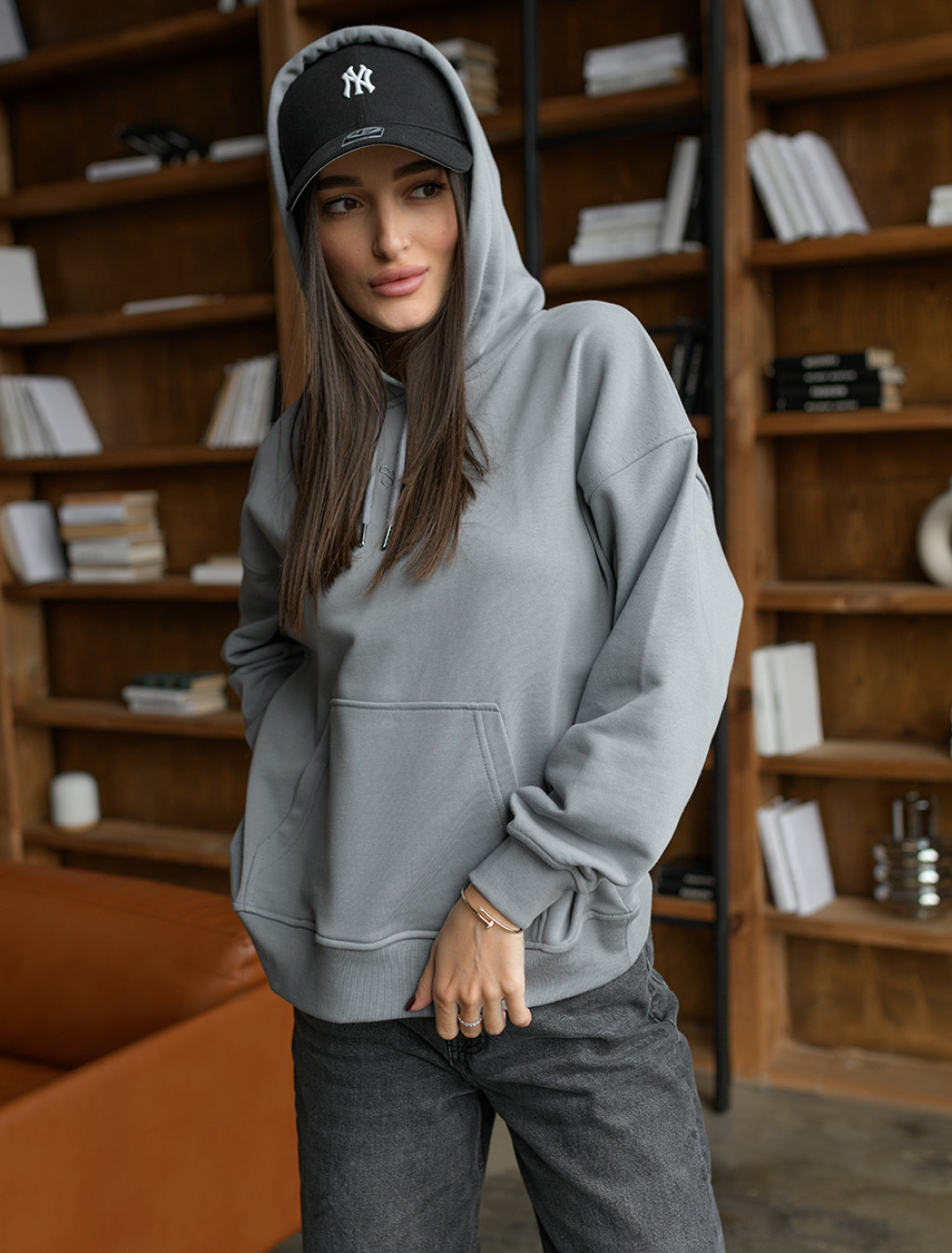 Damska bluza Staff logo gray oversize