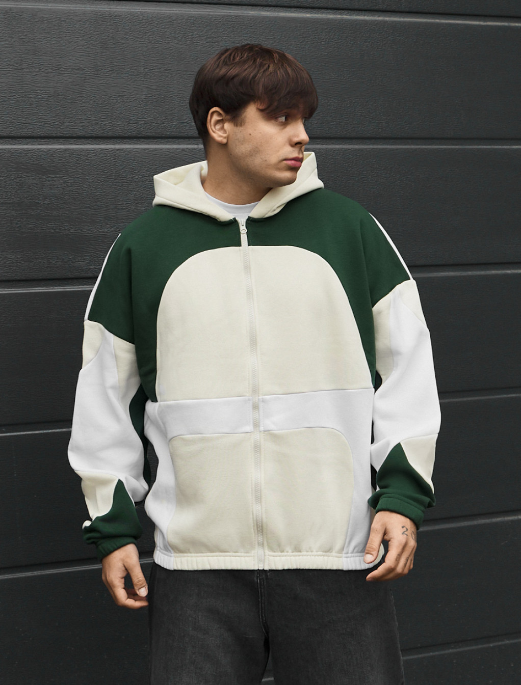 Bluza Staff mix zip oversize fleece