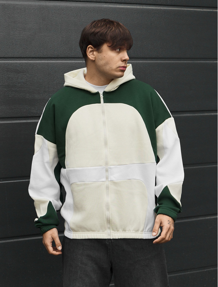 Bluza Staff mix zip oversize fleece