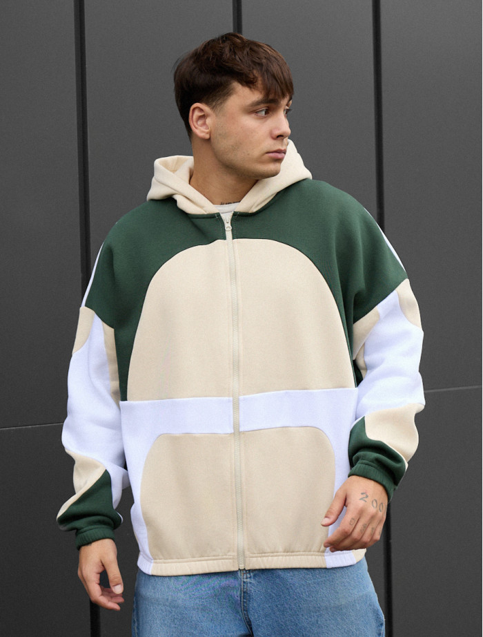 Bluza z kapturem Staff mix zip oversize fleece