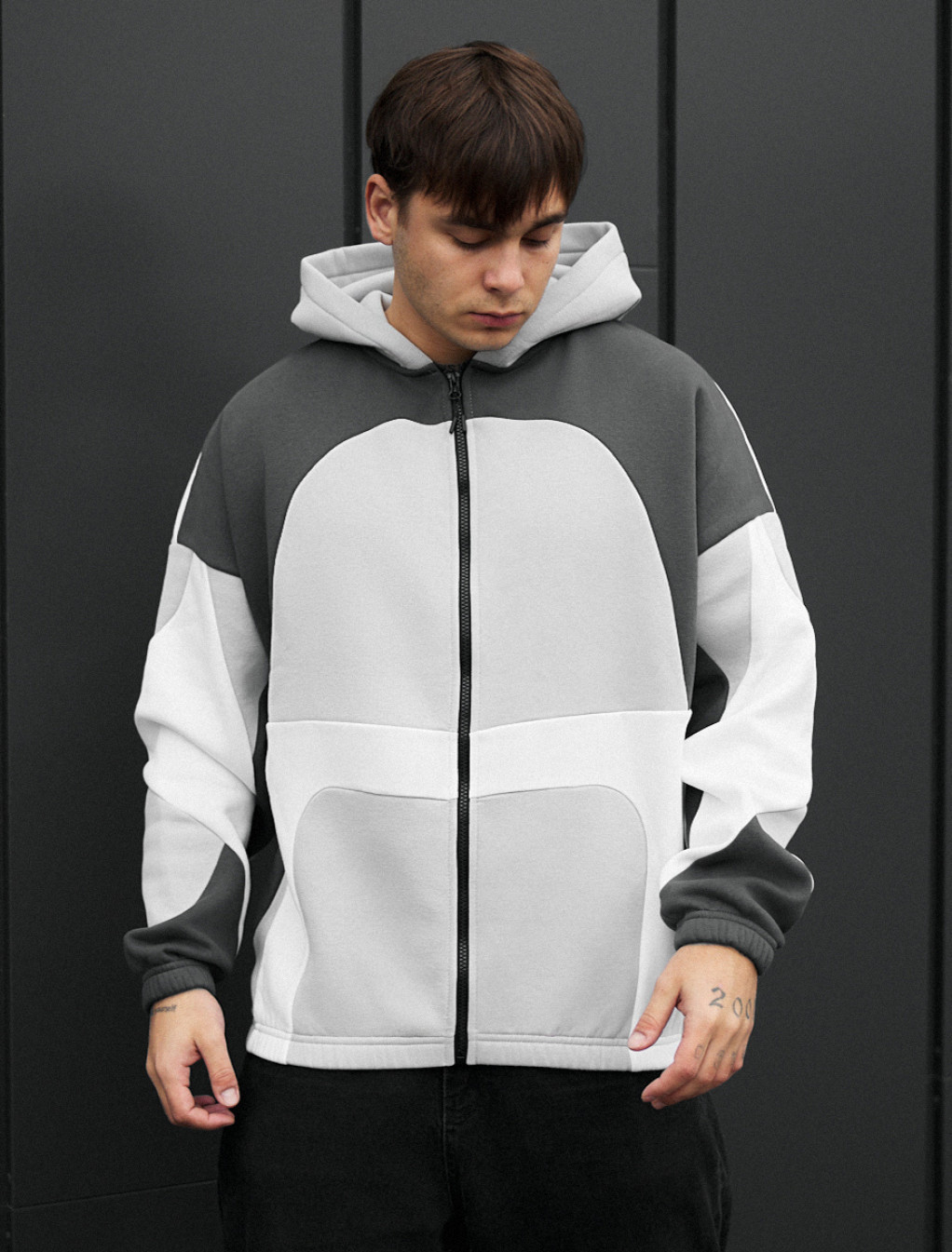 Bluza Staff mix zip 2 oversize fleece