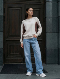 Bluza Staff ya logo light beige & brown