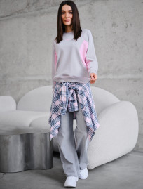 Bluza damska Staff ya logo light gray & pink