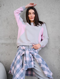 Bluza damska Staff ya logo light gray & pink