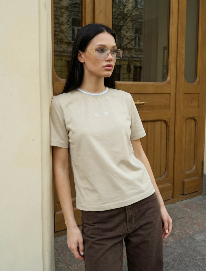 Koszulka Staff up logo light olive
