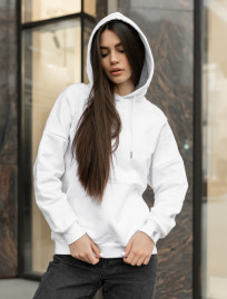 Damska bluza z kapturem Staff white basic oversize