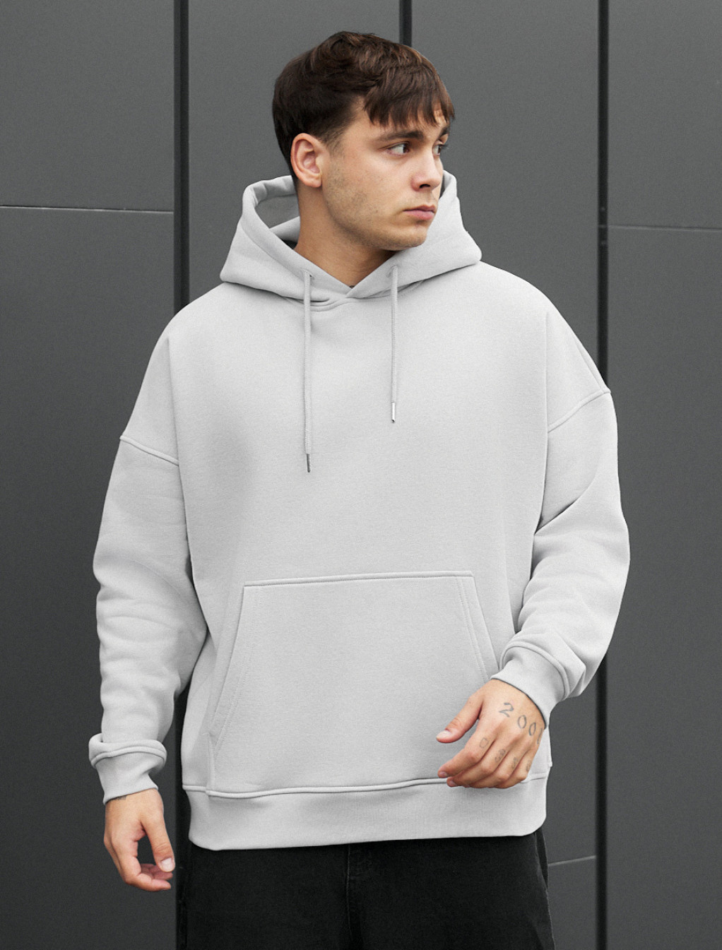 Bluza Staff light gray oversize fleece