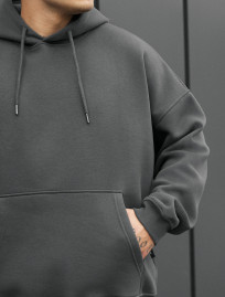 Bluza Staff dark gray oversize fleece