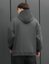 Bluza Staff dark gray oversize fleece