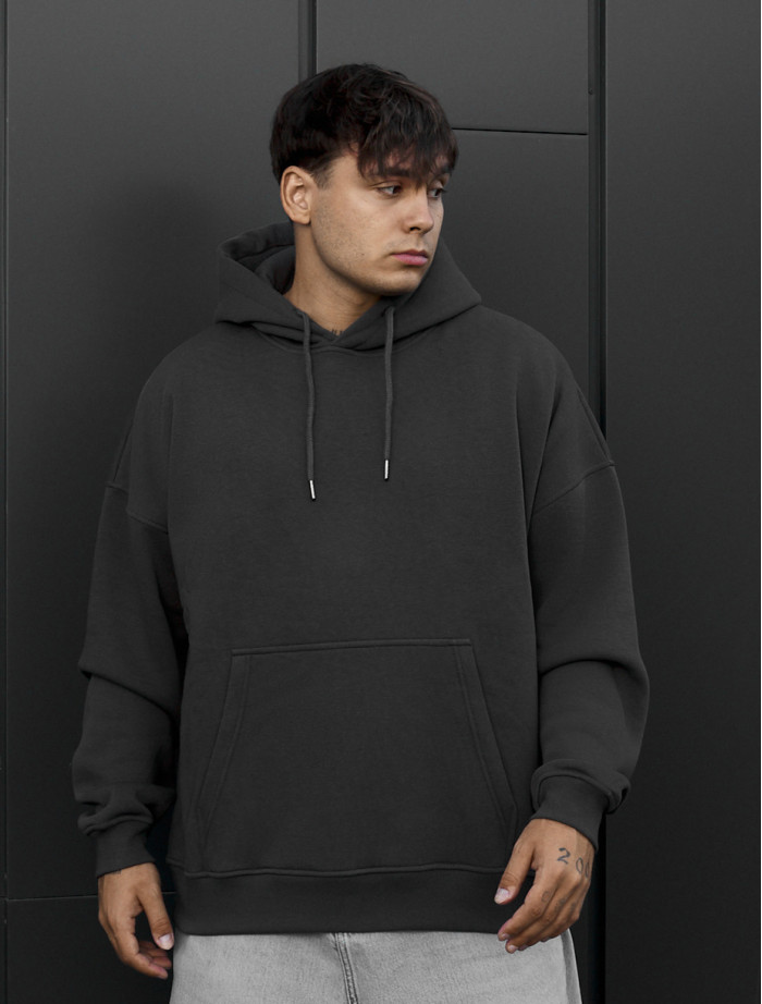Bluza Staff dark gray oversize fleece