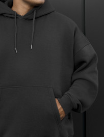 Bluza Staff dark gray oversize fleece