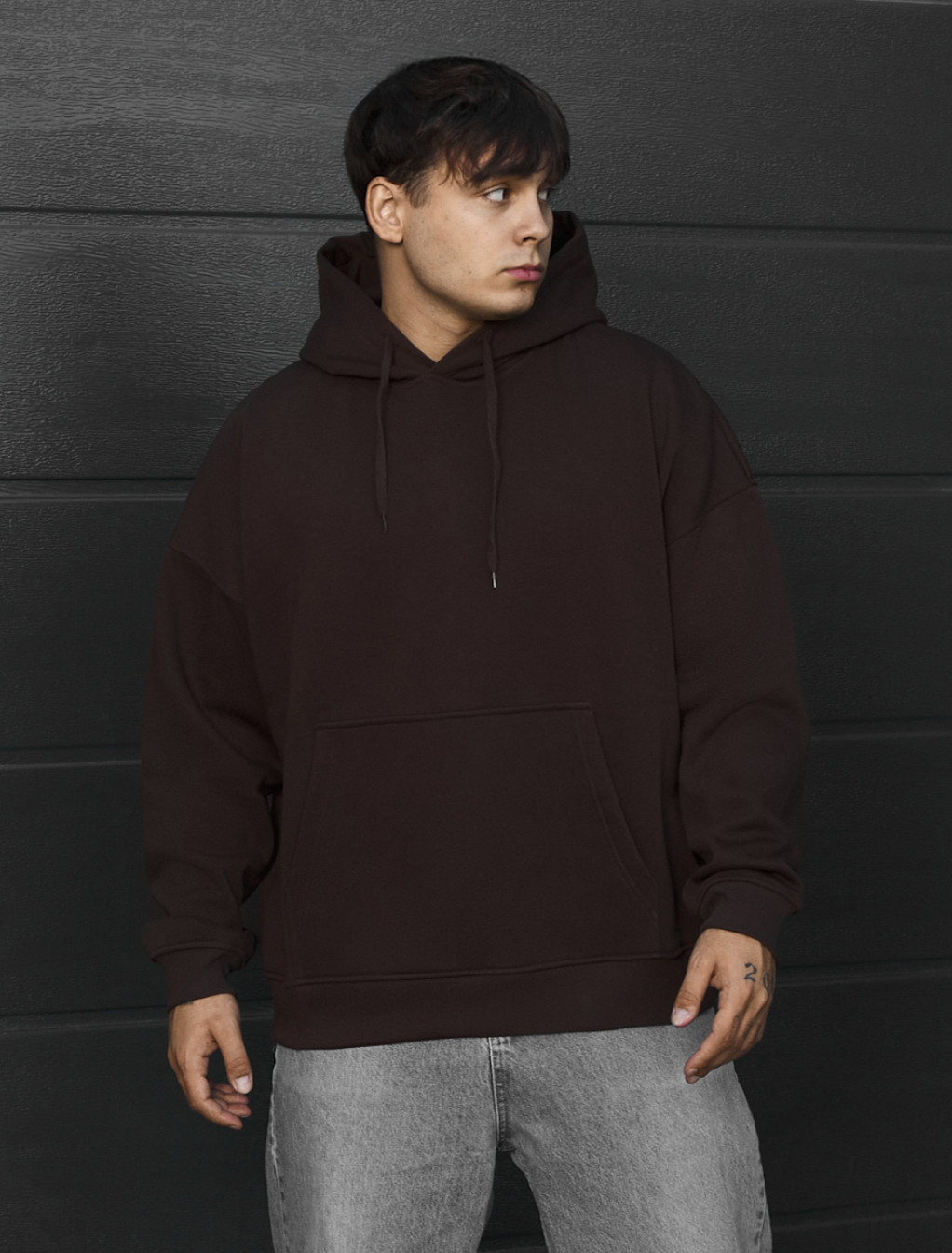 Bluza Staff dark brown oversize fleece