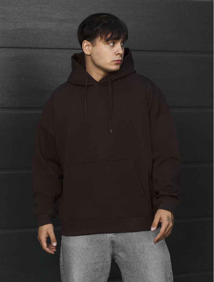 Bluza Staff dark brown oversize fleece