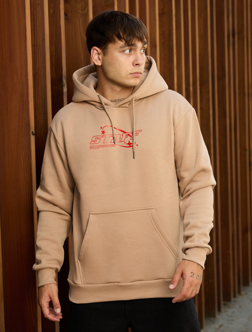 Bluza Staff red logo fleece