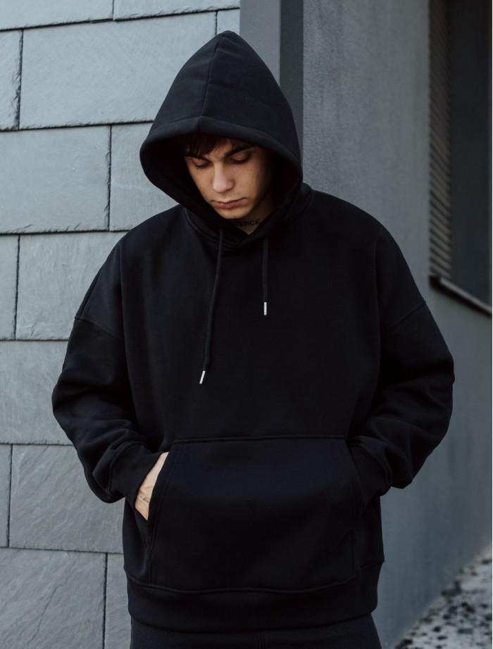 Bluza Staff black basic oversize fleece