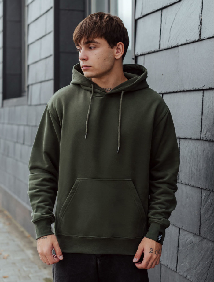 Bluza Staff khaki basic oversize fleece