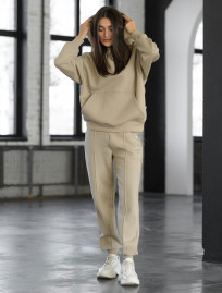 Damski dres sportowy Staff lou beige oversize fleece