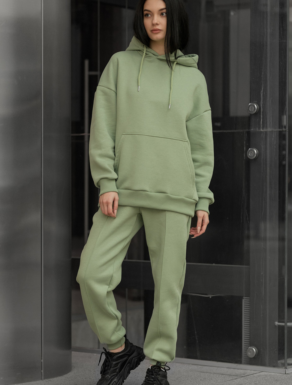 Damski dres sportowy Staff lou light green oversize fleece