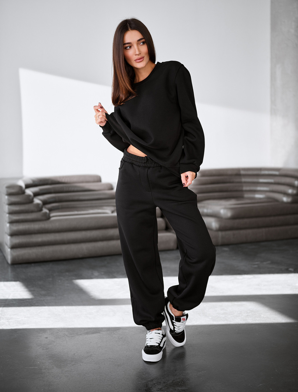 Dres Staff volu black oversize fleece