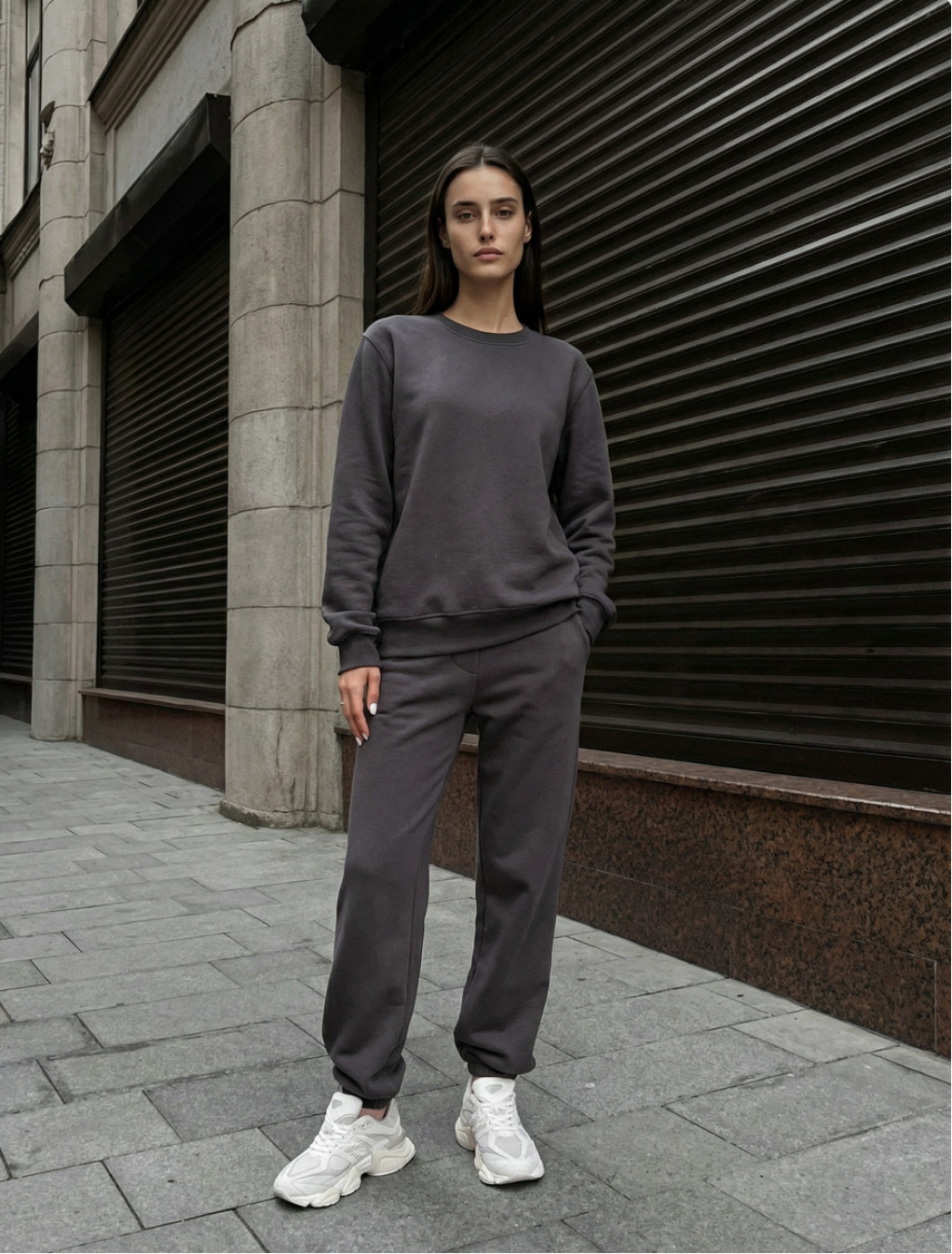 Dres Staff volu dark gray oversize fleece