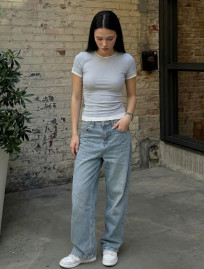 Koszulka Staff ci light gray & white