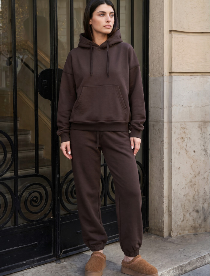 Dres Staff sem dark brown oversize fleece