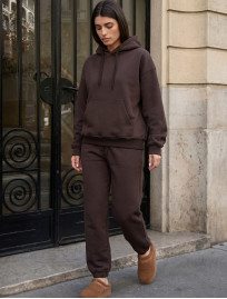 Dres Staff sem dark brown oversize fleece