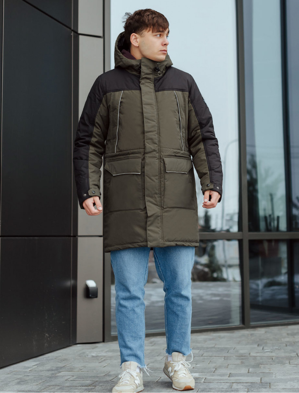 Zimowa parka Staff sta khaki & navy