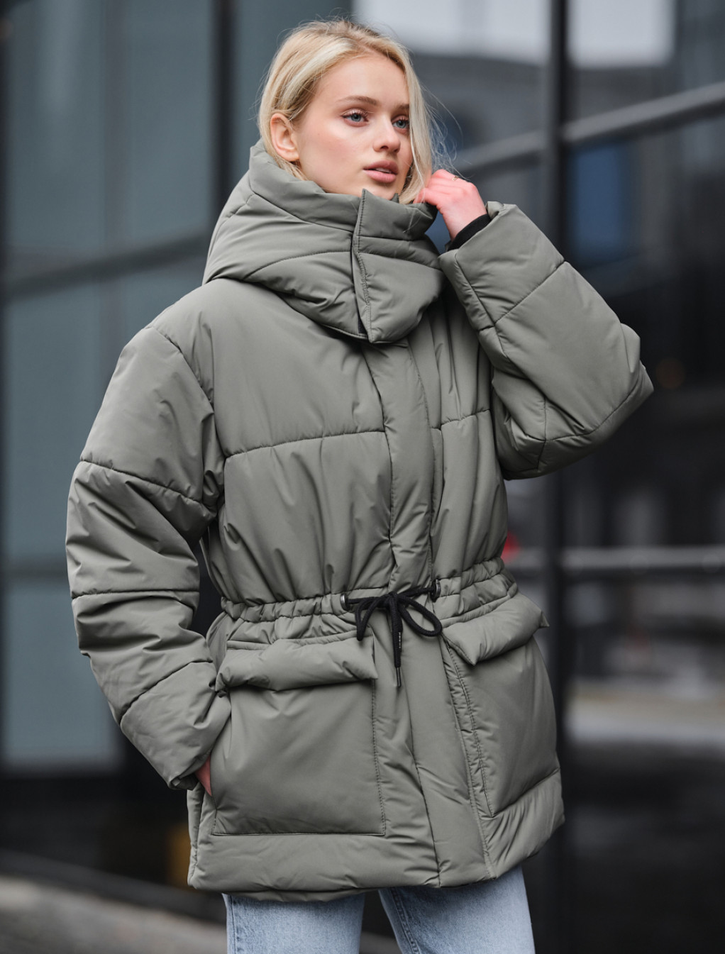 Damska kurtka zimowa Staff br light khaki