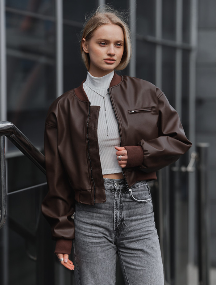 Bomber damski Staff do brown