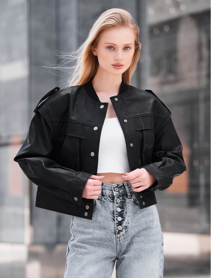 Kurtka skurzana Staff sno black