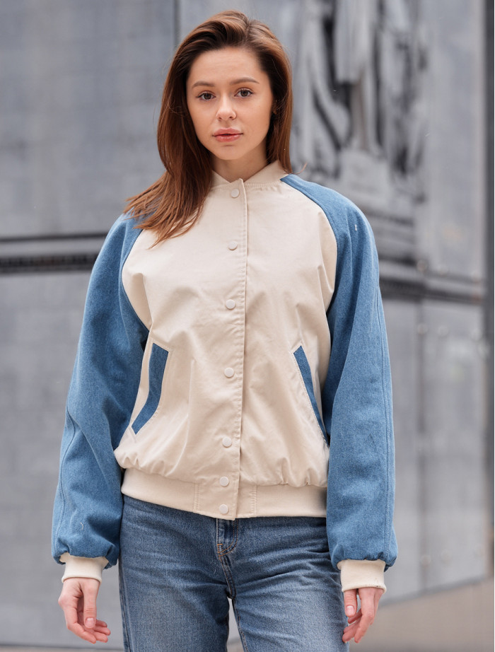 Bomber damski Staff re blue & milk