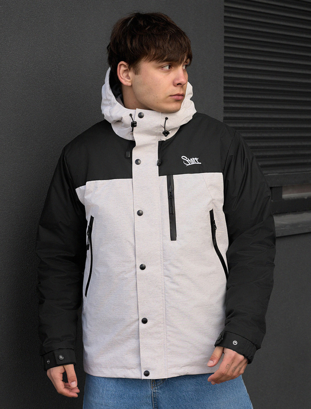 Kurtka wielosezonowa Staff tul light gray melange & black