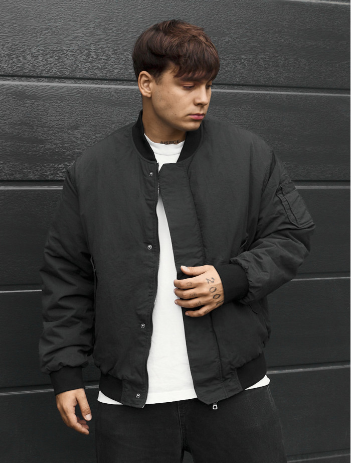 Bomber Staff raw dark gray2 oversize