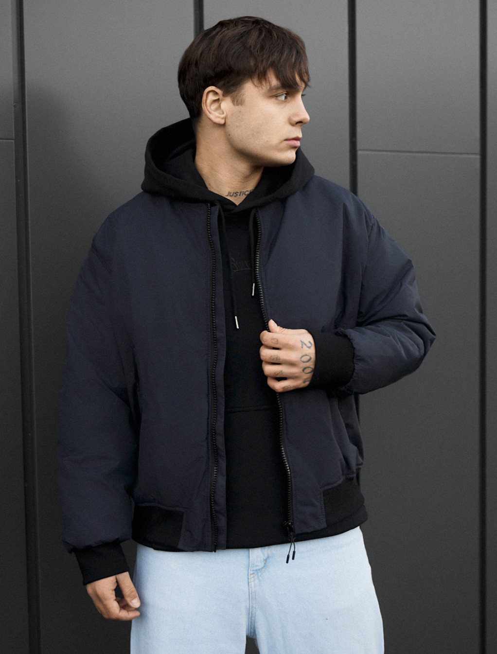 Bomber Staff ion navy oversize