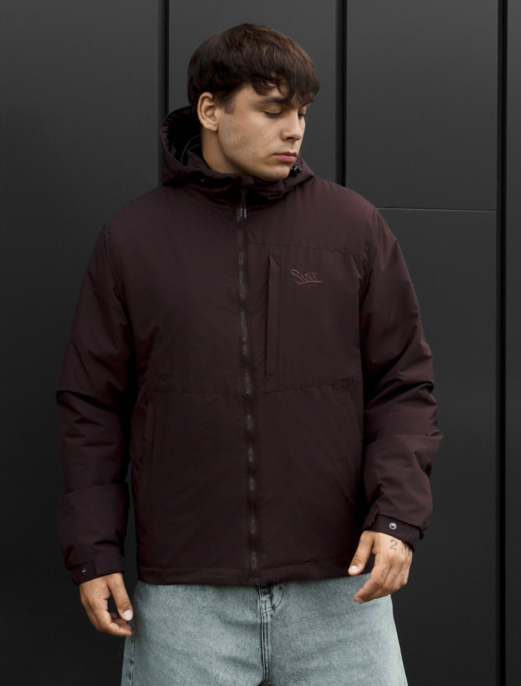 Kurtka Staff chap logo dark bordo
