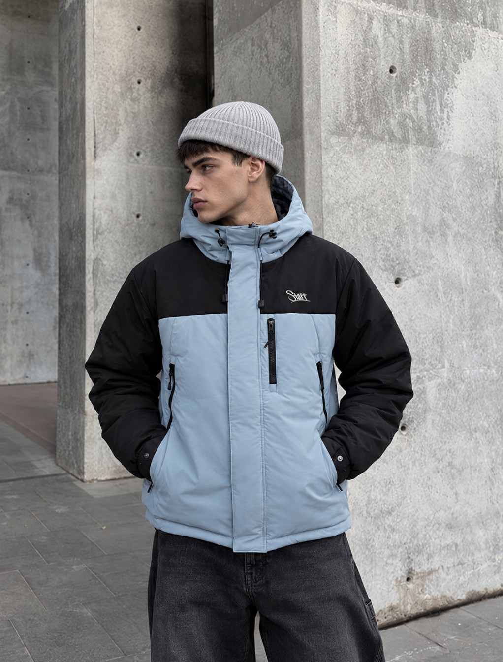 Kurtka zimowa Staff tui logo black & blue