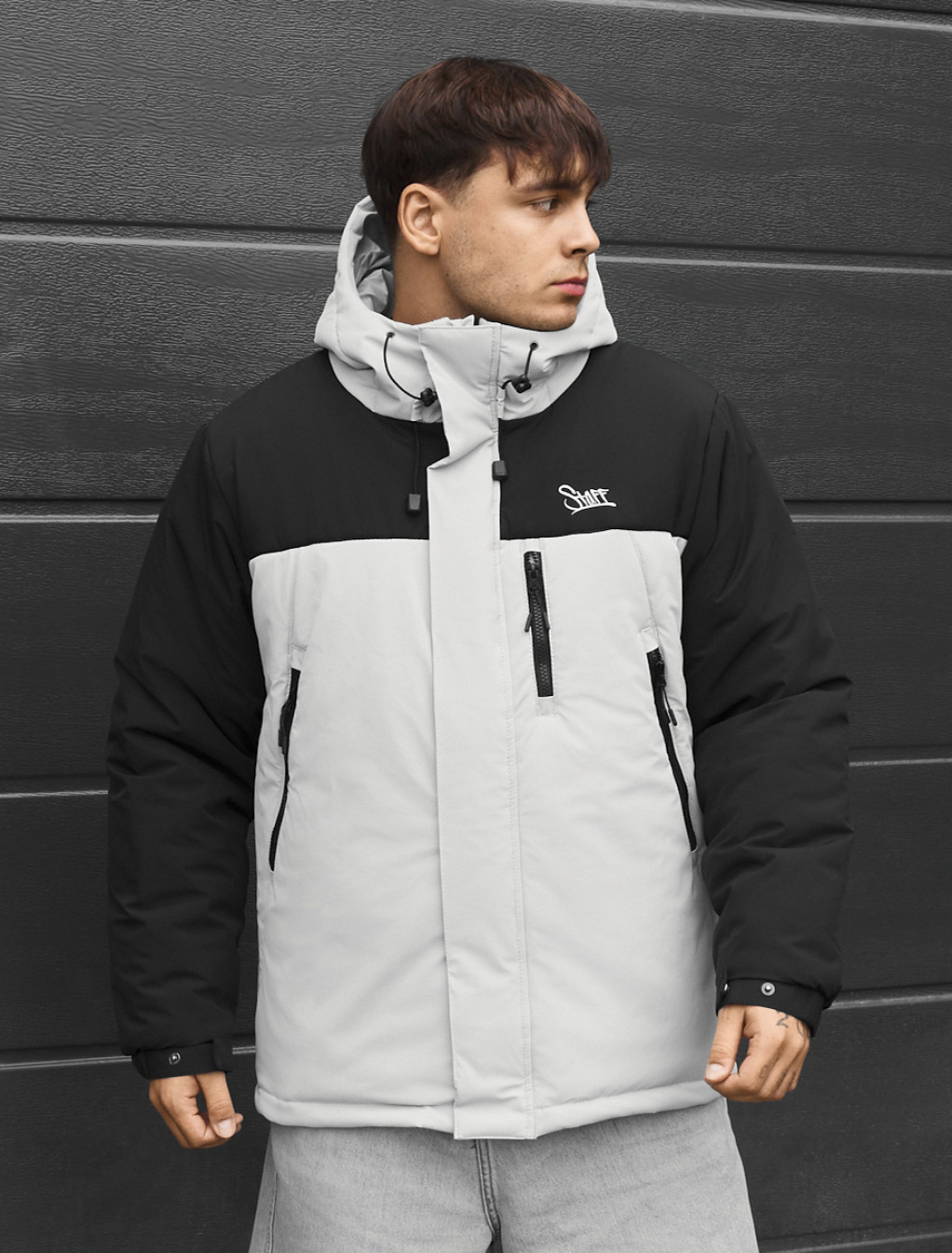 Kurtka zimowa Staff tui logo black & light gray