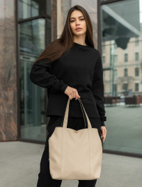 Torba Shopper Staff leather beige