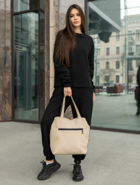 Torba Shopper Staff leather beige