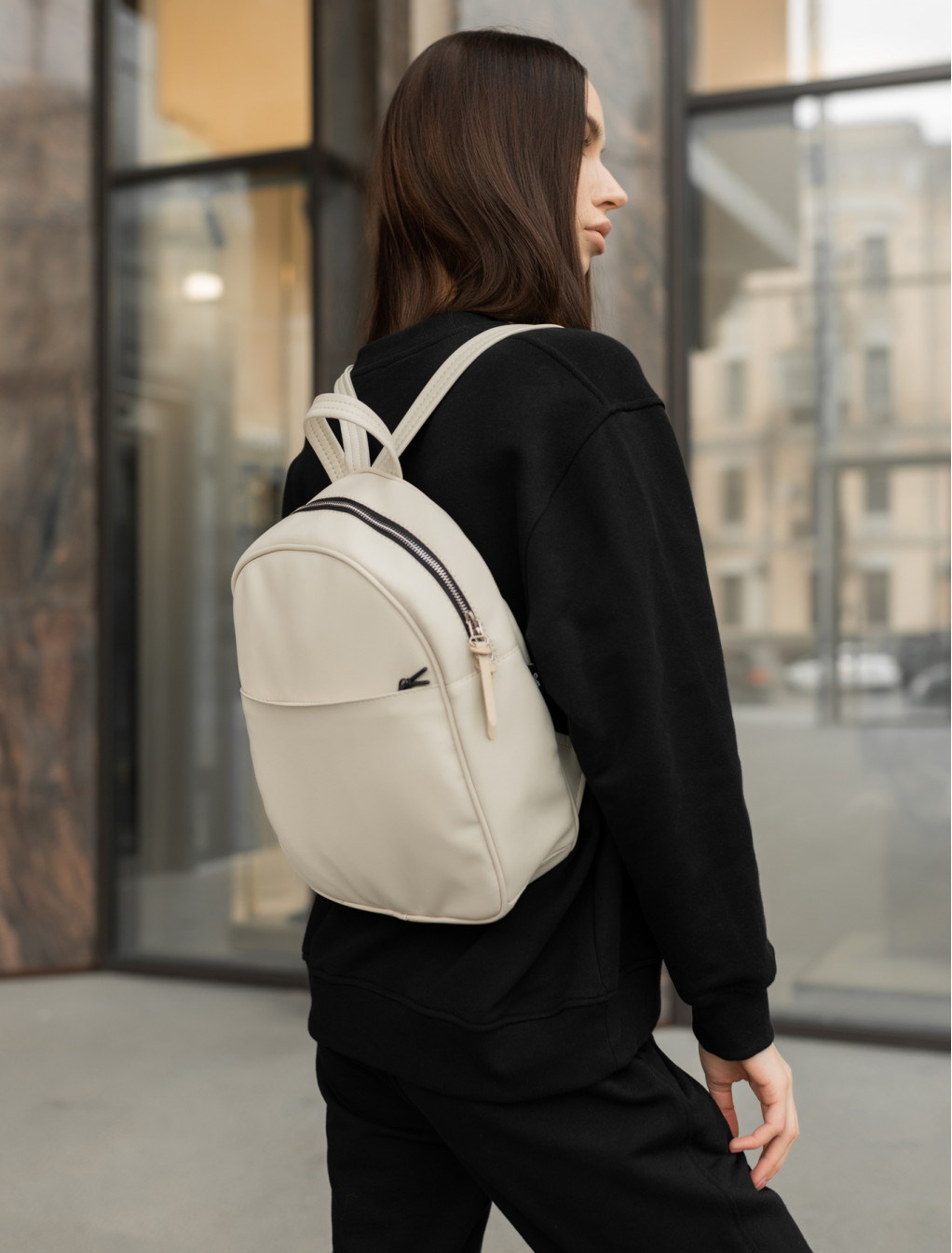 Damski plecak Staff iv leather beige