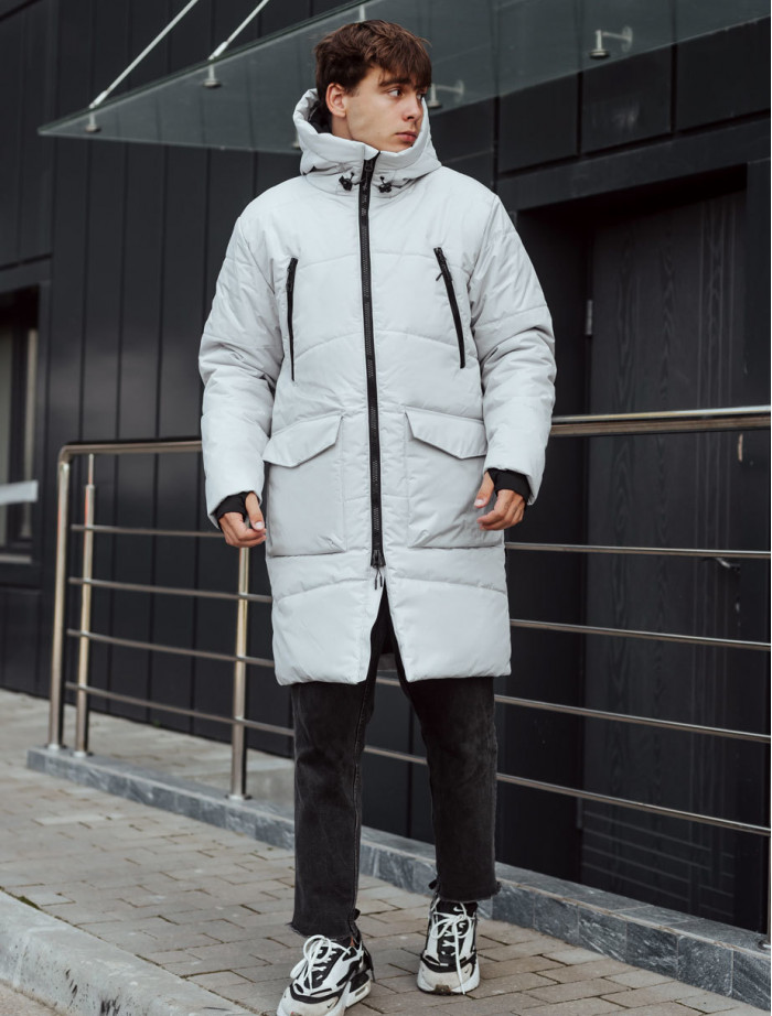 Zimowa parka Staff nim white gray