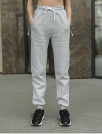 Damskie spodnie dresowe Staff gray melange basic fleece